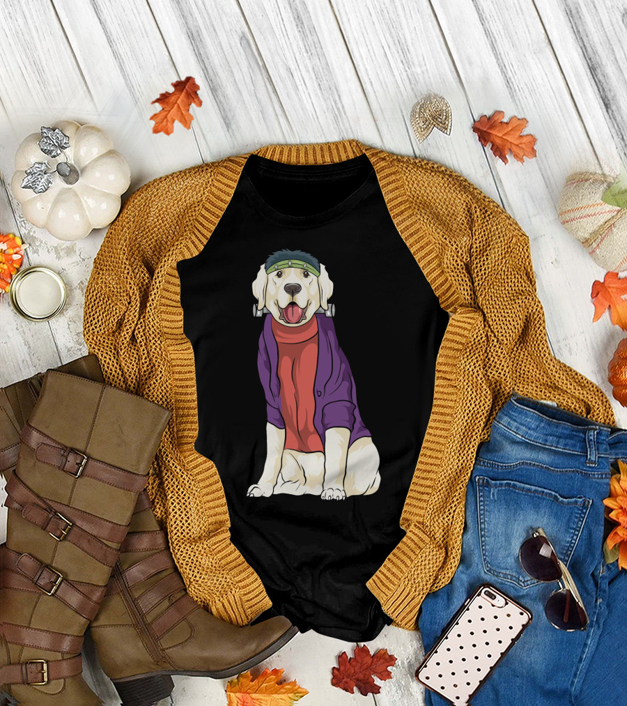 Golden Retriever Frankenstein Costume Halloween Dog T-Shirt