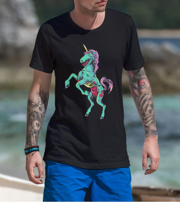 Zombiecorn Scary Zombie Unicorn Halloween Monster T-Shirt
