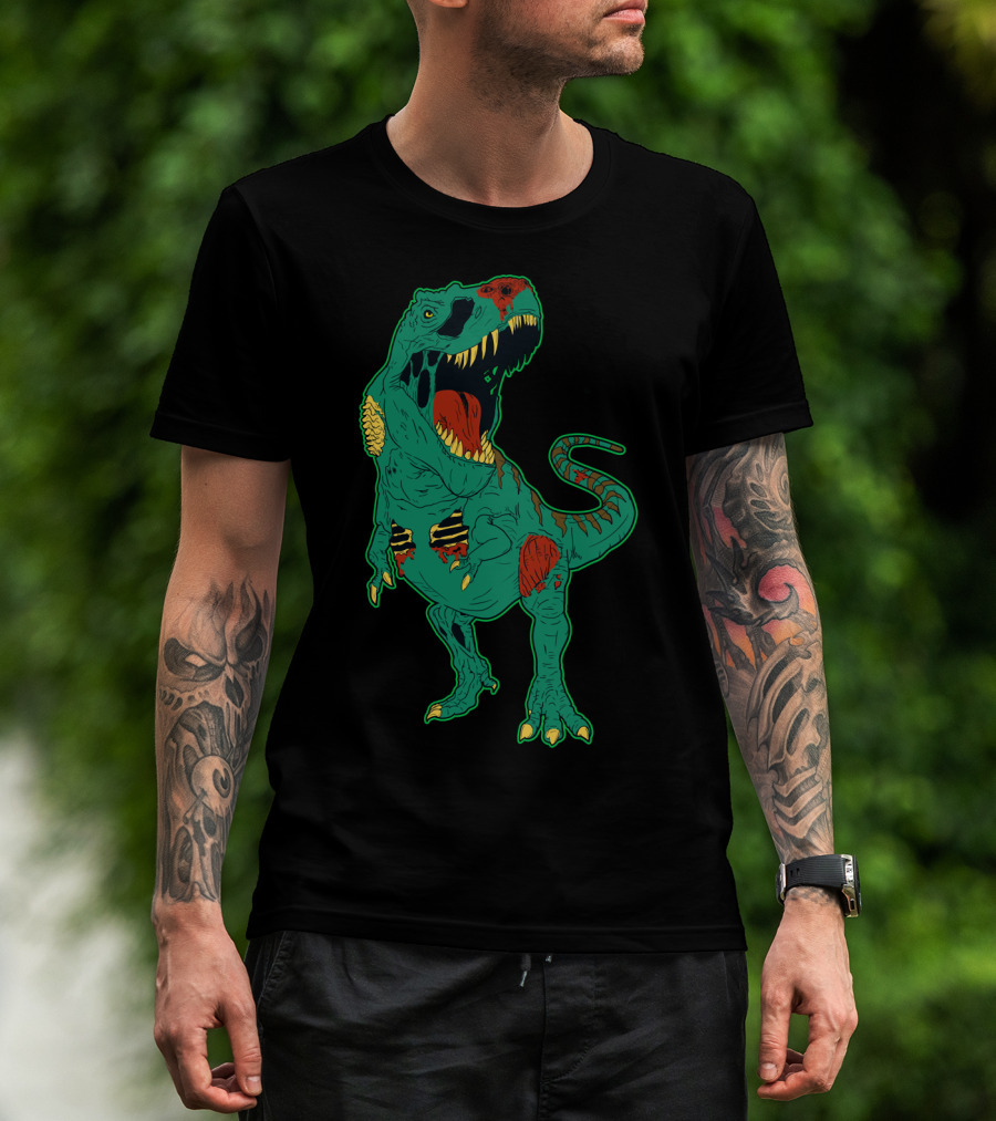 Zombiesaurus Rex Halloween Dinosaur Zombie Trick Or Treat T-Shirt
