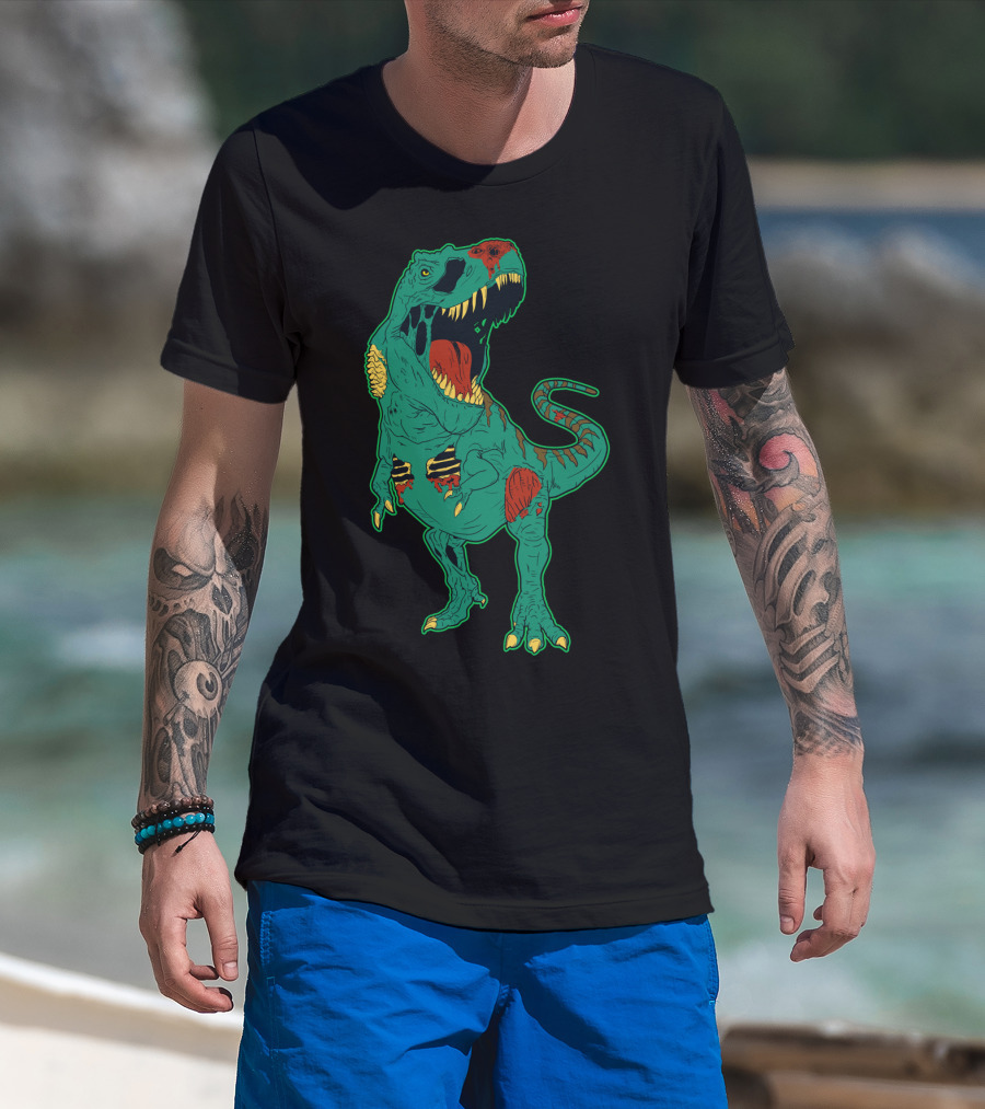Zombiesaurus Rex Halloween Dinosaur Zombie Trick Or Treat T-Shirt