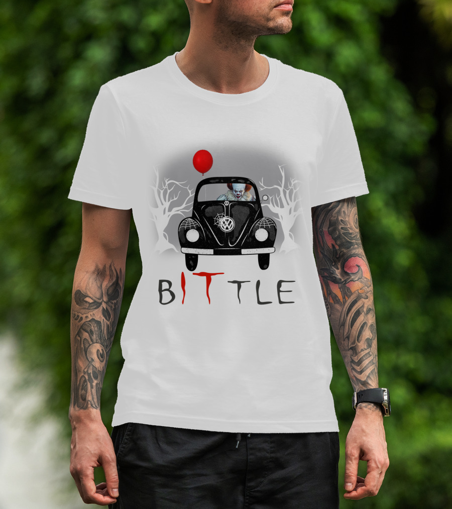 Pennywise IT Clown Driving Volkswagen Beetle With Red Balloon Bittle T-Shirt