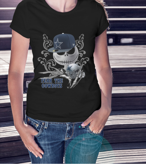 Jack Skellington Fear The Cowboys Dallas Football Crossover T-Shirt