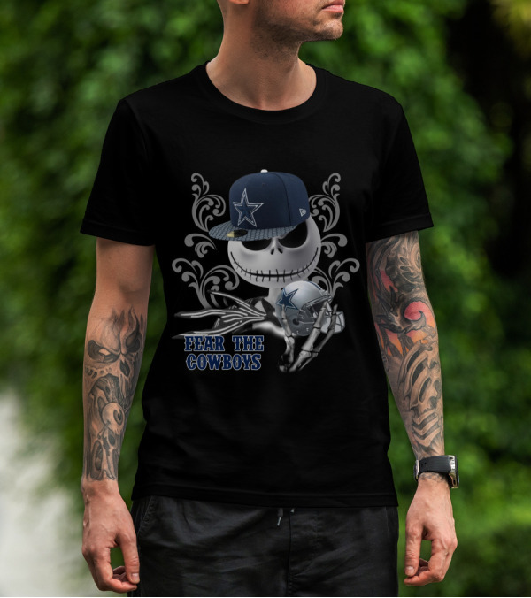 Jack Skellington Fear The Cowboys Dallas Football Crossover T-Shirt