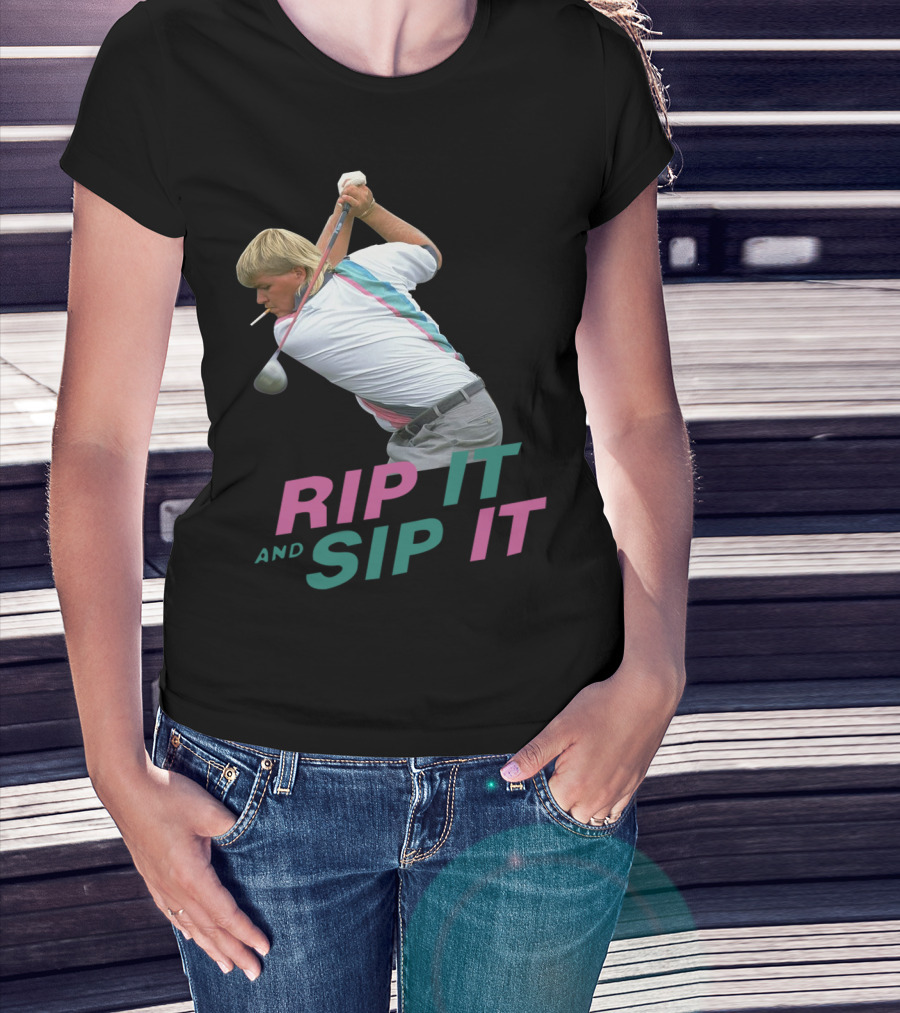 John Daly Rip It And Sip It Golf Swing Iconic T-Shirt