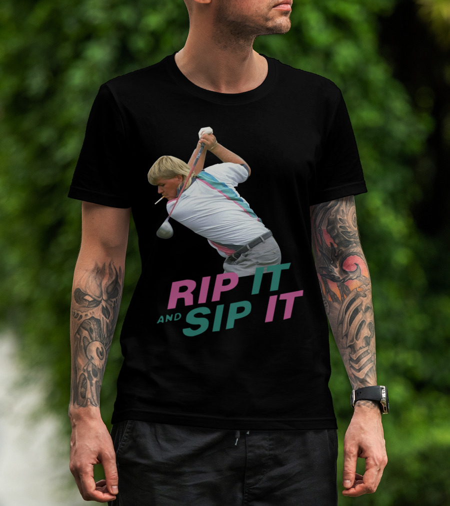 John Daly Rip It And Sip It Golf Swing Iconic T-Shirt