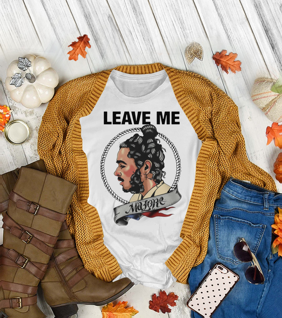 Leave Me Malone Portrait with Bun and Cross Earring T-Shirt