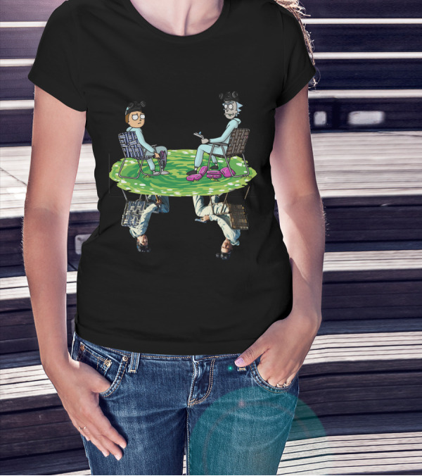 Rick And Morty Breaking Bad Crossover Portal Reflection T-Shirt