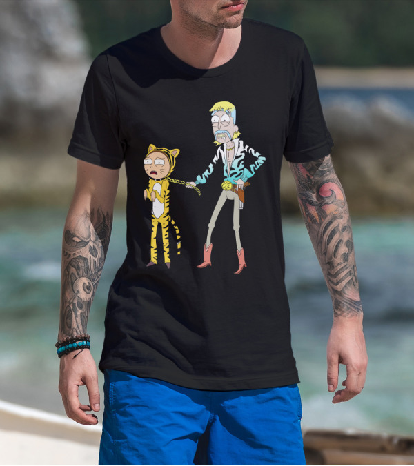 Rick And Morty Joe Exotic Tiger King Parody Character Mashup T-Shirt
