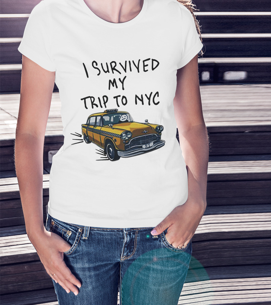 Tom Holland Spiderman Homecoming I Survived My Trip To NYC Yellow Taxi T-Shirt
