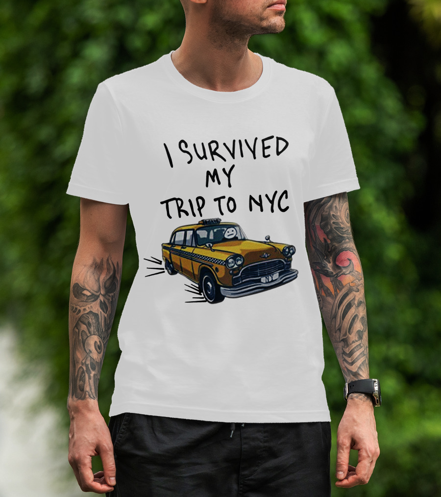 Tom Holland Spiderman Homecoming I Survived My Trip To NYC Yellow Taxi T-Shirt