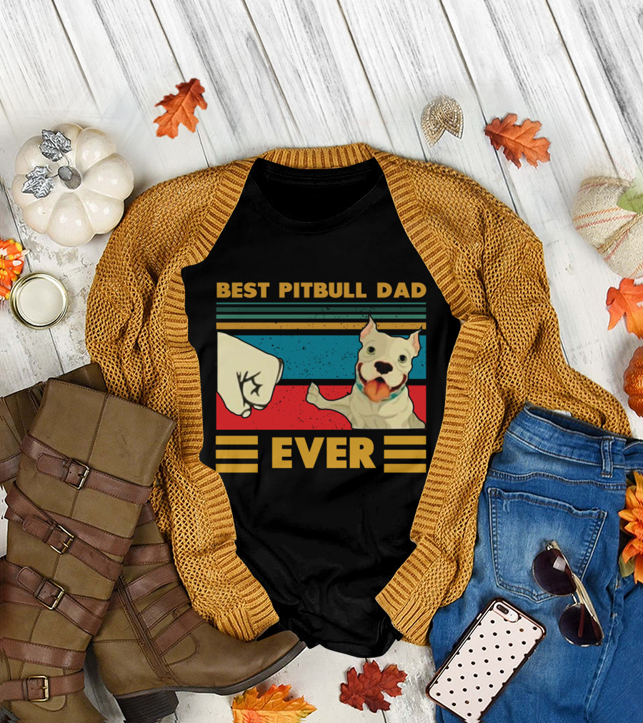 Best Pitbull Dad Ever Fist Bump T-Shirt