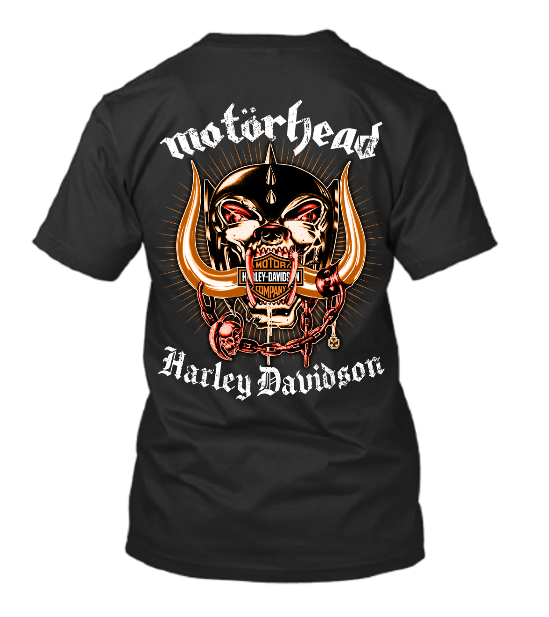Motörhead Harley Davidson Company Logo Skull T-Shirt
