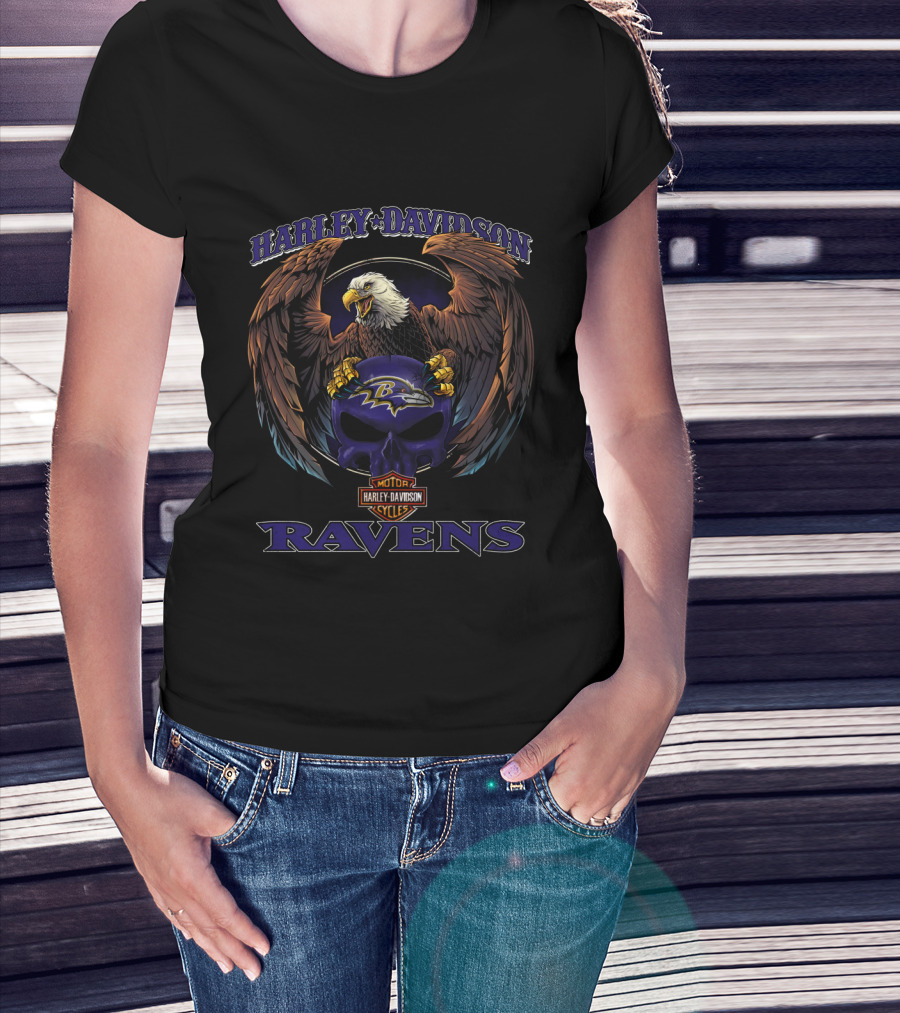 Harley Davidson Ravens Baltimore Vhl T-Shirt