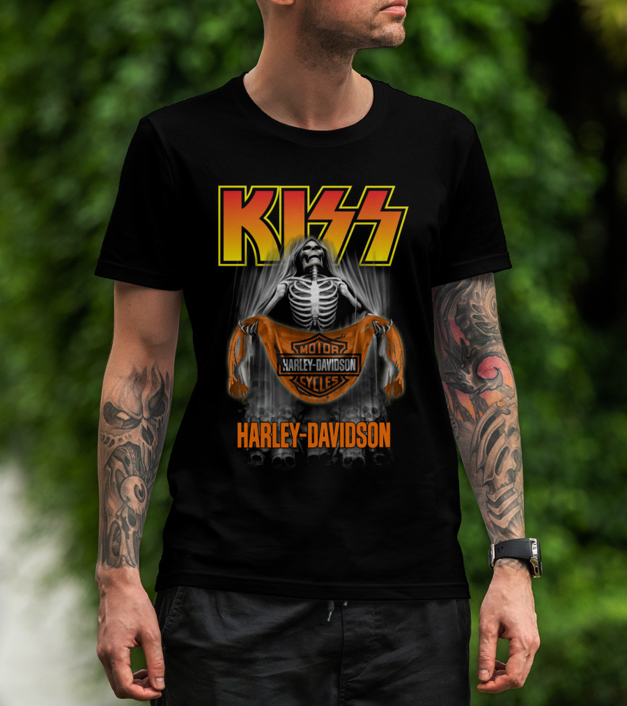 Kiss Harley Davidson Skeleton T-Shirt