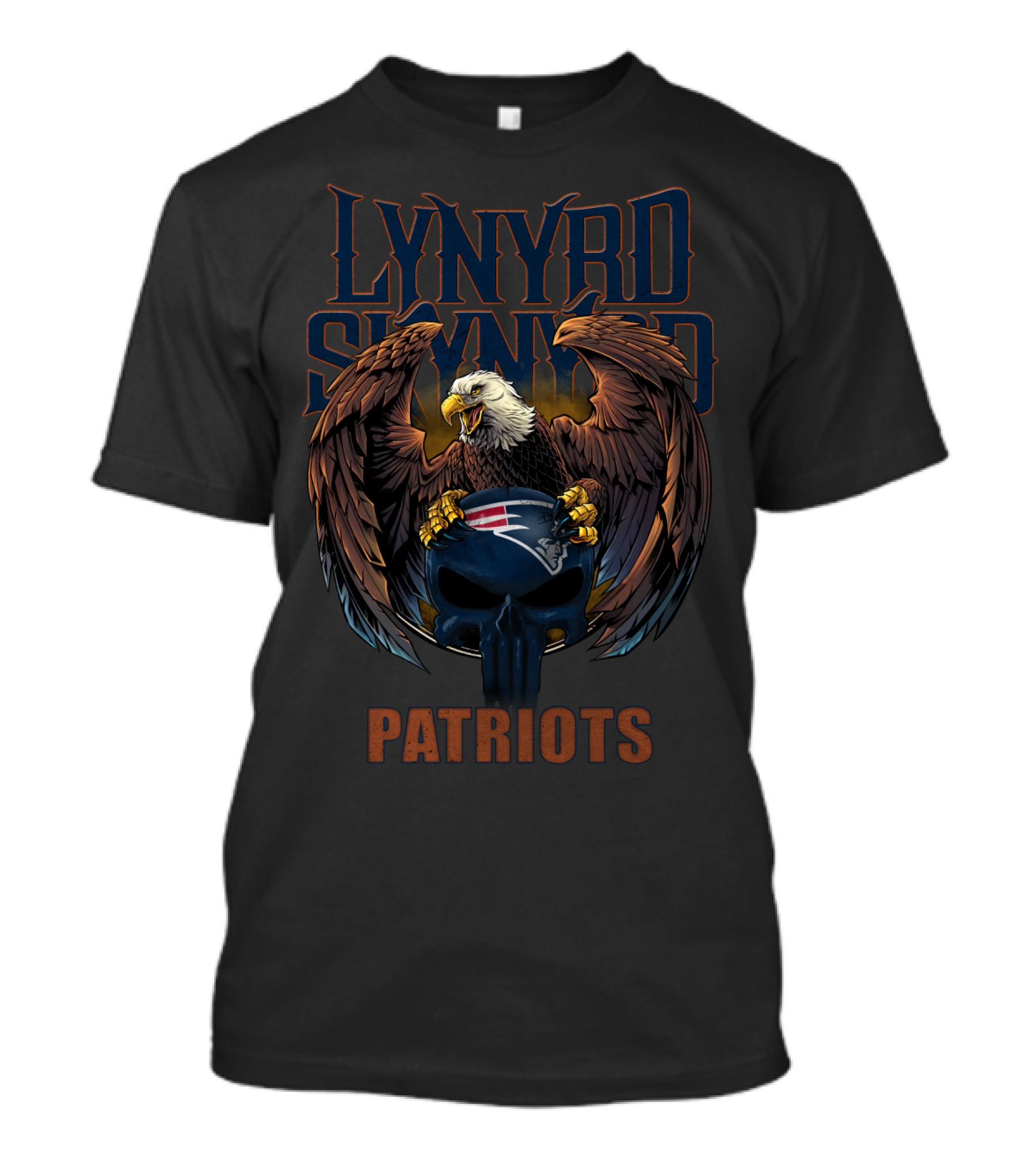 Lynyrd Skynyrd Patriots Eagle Helmet Graphic Football T-Shirt