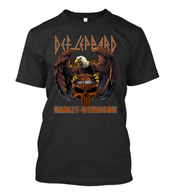 Def Leppard Harley Davidson Eagle Logo Motorcycles T-Shirt