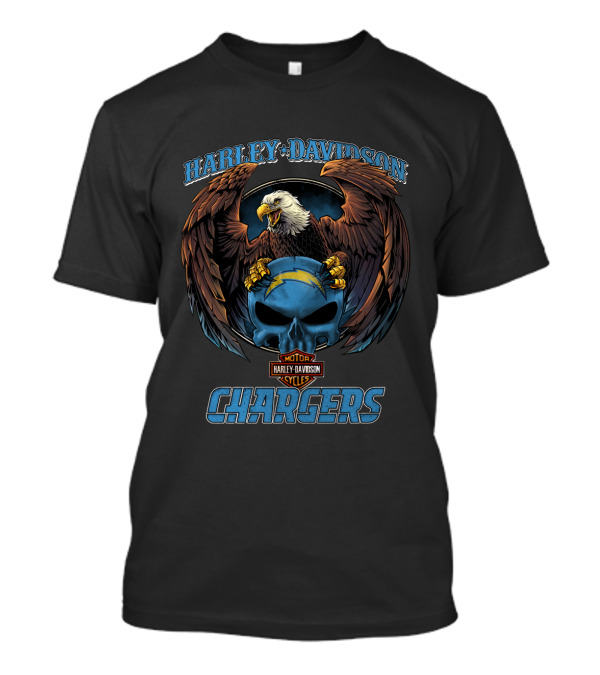 Harley Davidson Los Angeles Chargers Eagle Skull T-Shirt