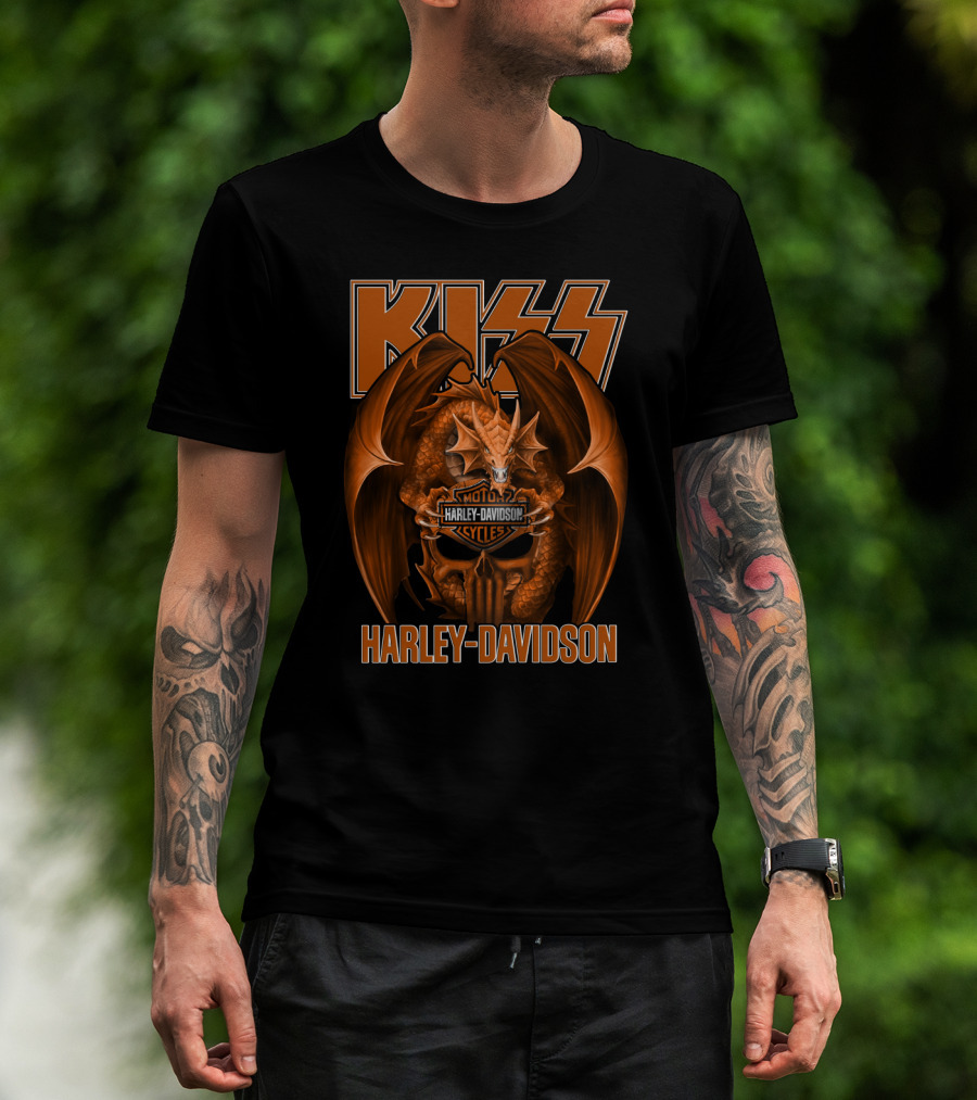 Kiss Harley Davidson Dragon Motocycles Cycles T-Shirt