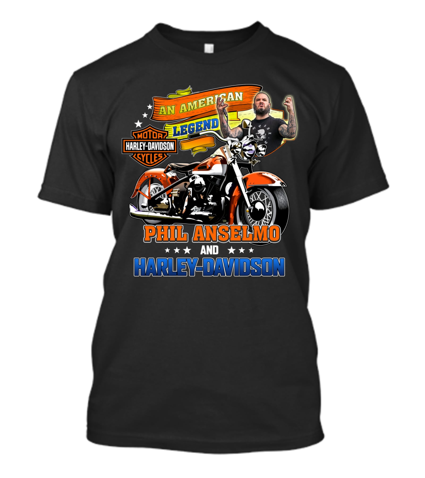 An American Legend Phil Anselmo And Harley Davidson Motorcycles T-Shirt