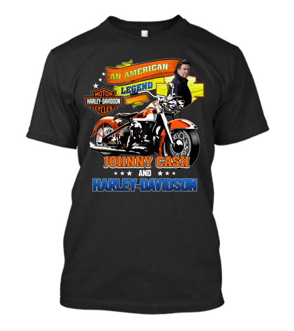An American Legend Johnny Cash And Harley Davidson Motor Cycles T-Shirt