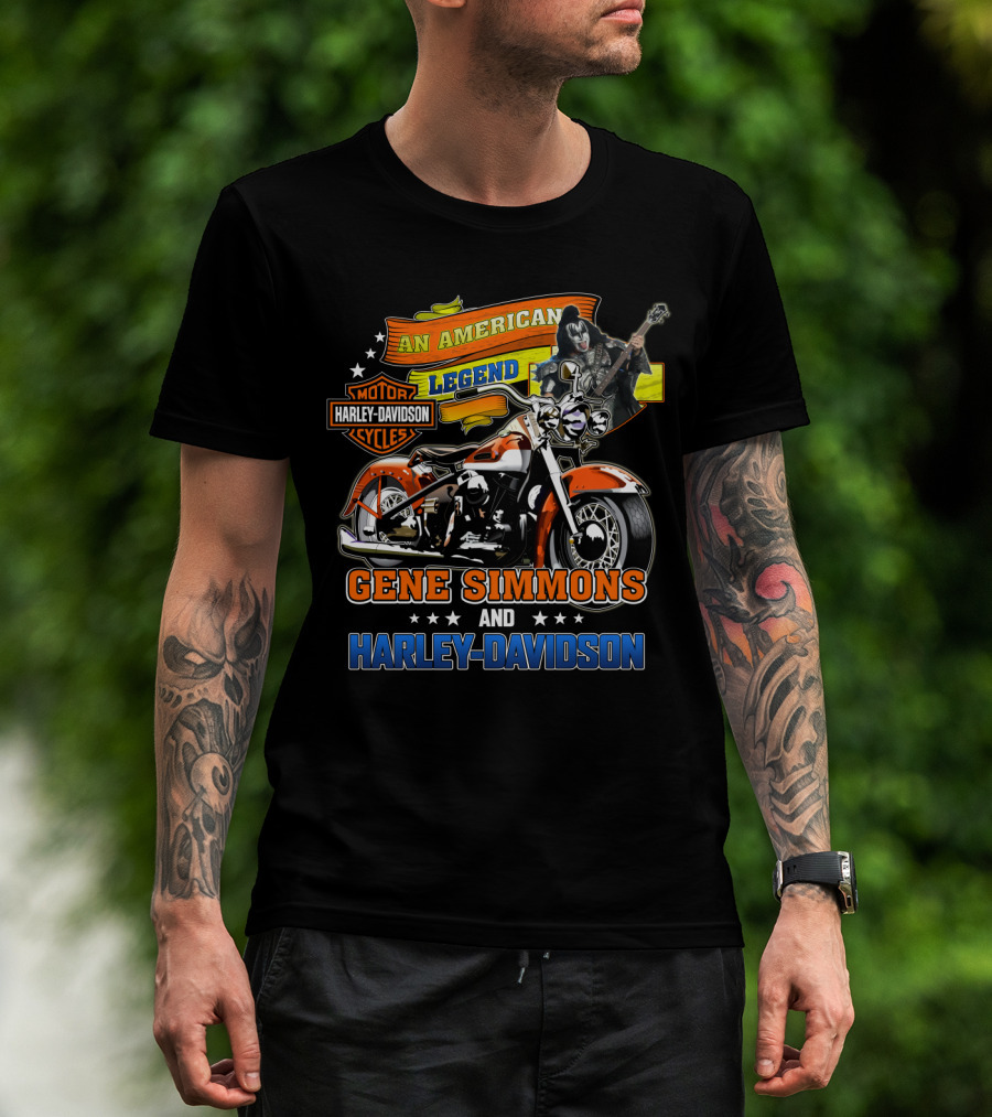 An American Legend Gene Simmons And Harley Davidson T-Shirt