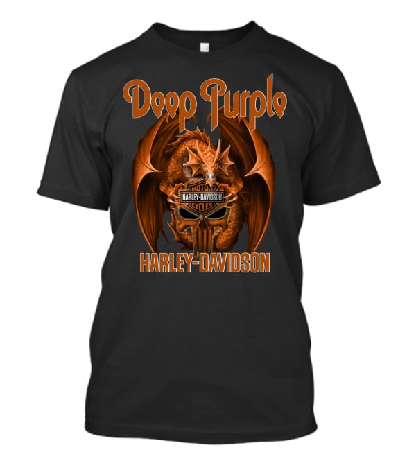 Deep Purple Harley Davidson Motorcycles Dragon T-Shirt