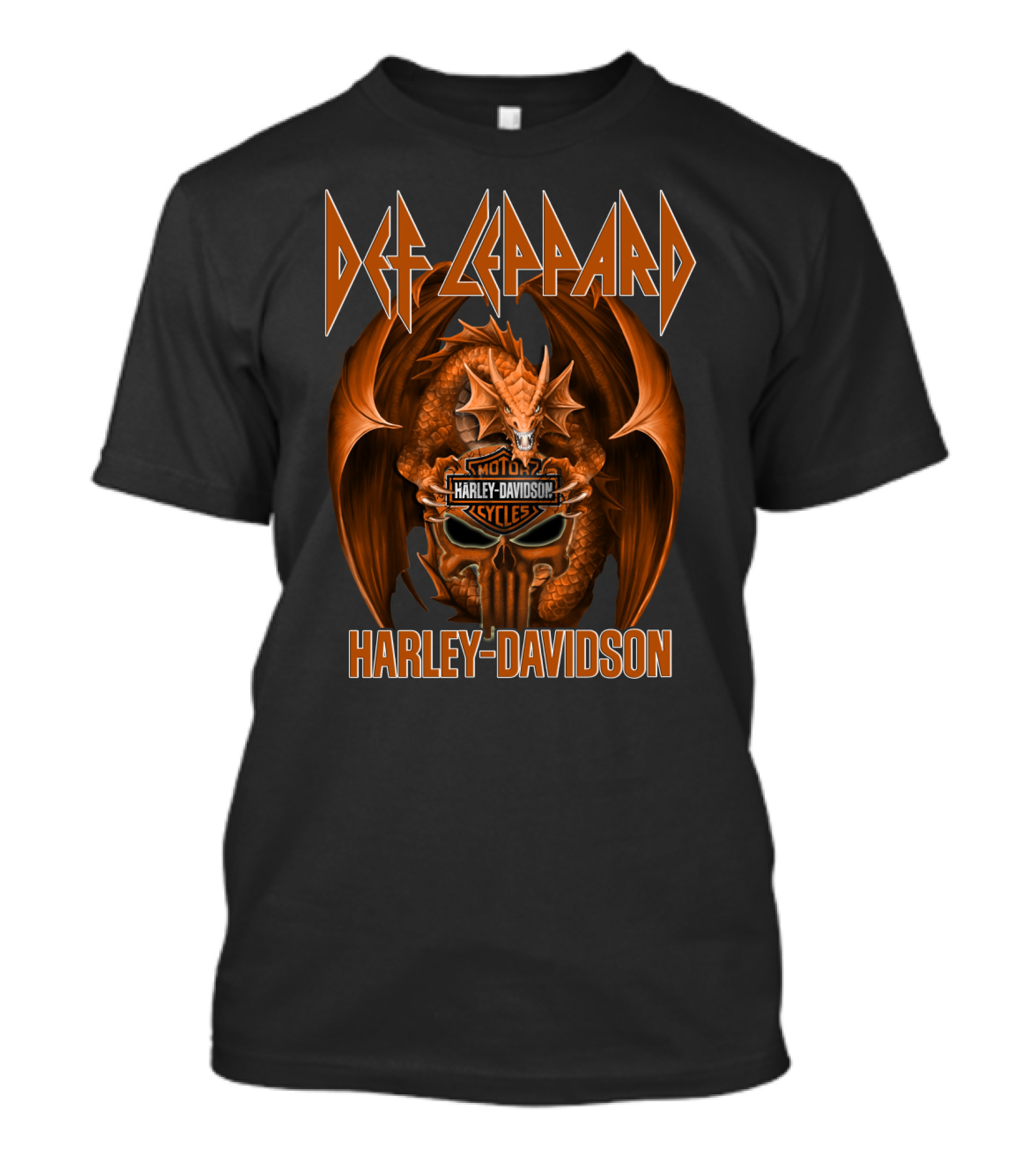 Def Leppard Harley Davidson Dragon Motocycles T-Shirt