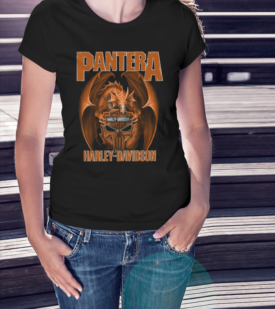 Pantera Harley Davidson Motorcycle Cycles Dragon T-Shirt