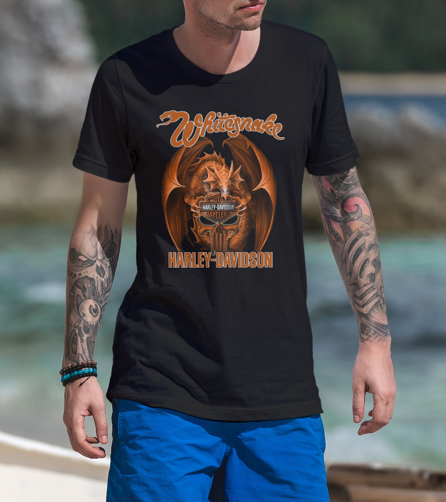Whitesnake Harley Davidson Moto Cycles Dragon T-Shirt