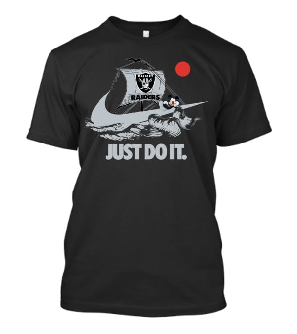 Just Do It Raiders Ship With Cartoon Mouse And Red Sun T-Shirt