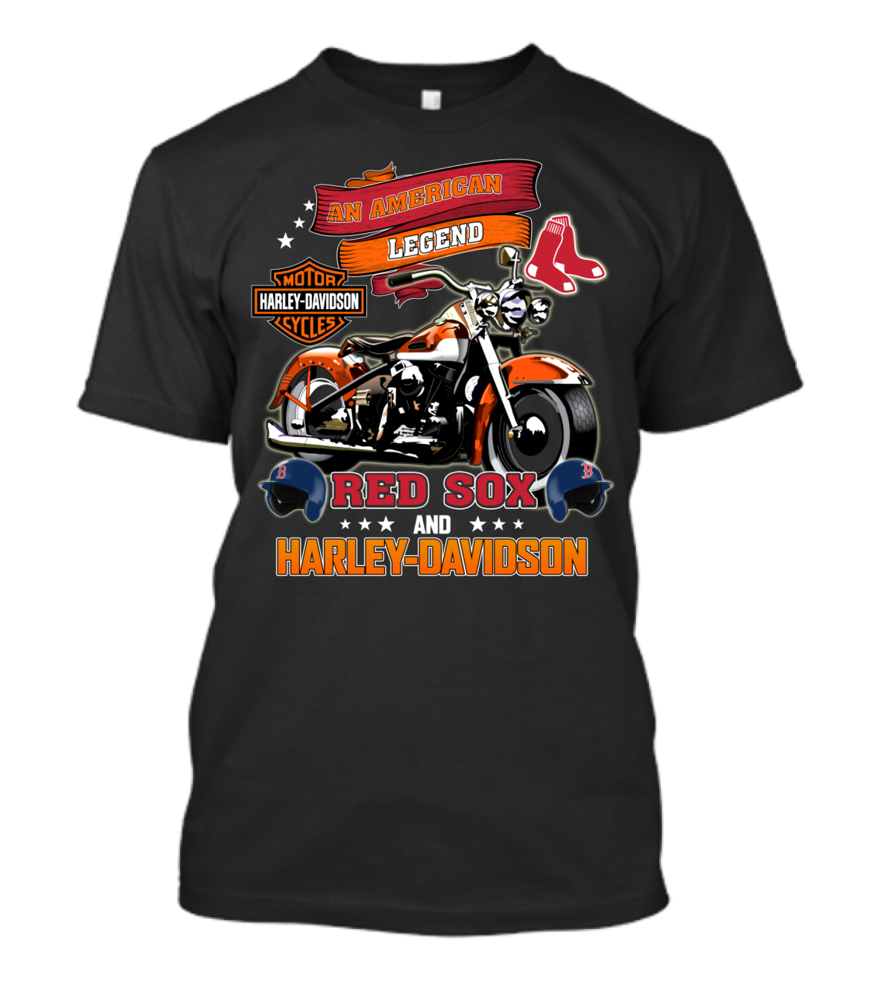 An American Legend Red Sox And Harley Davidson T-Shirt