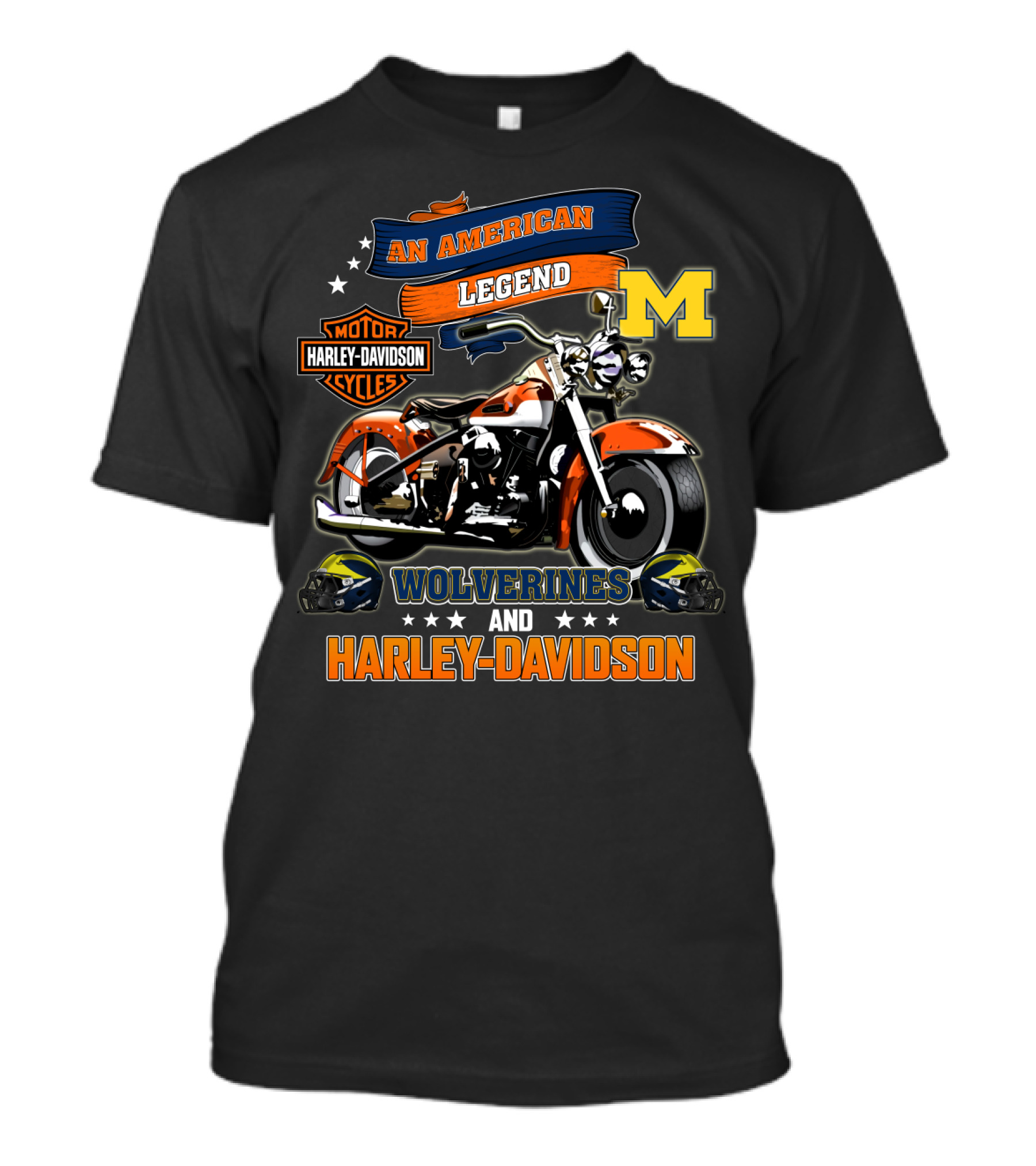Michigan Wolverines An American Legend Harley Davidson Motorcycles T-Shirt