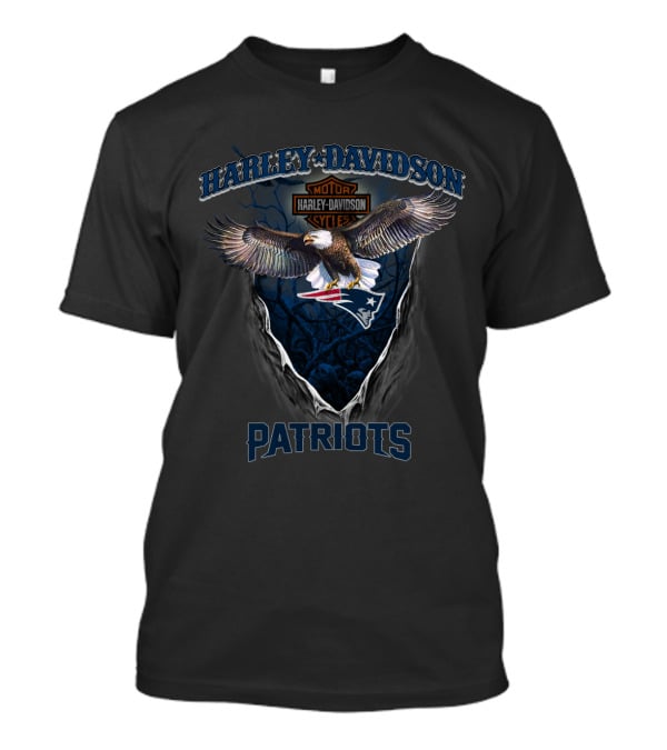 Harley Davidson Motorcycles Patriots New England Nfl T-Shirt