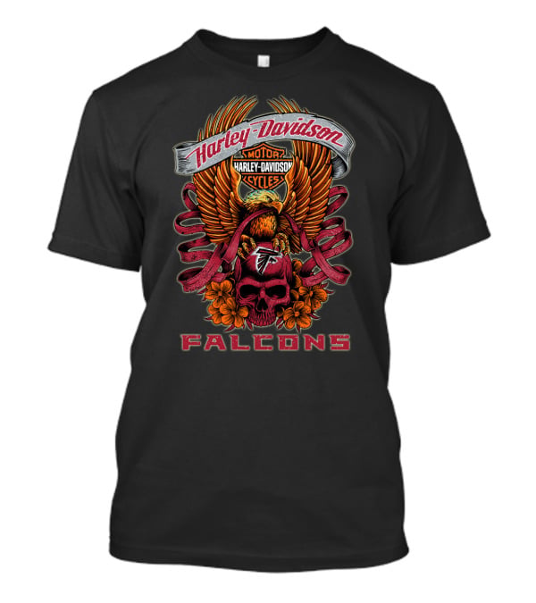 Harley Davidson Atlanta Falcons Eagle Skull T-Shirt