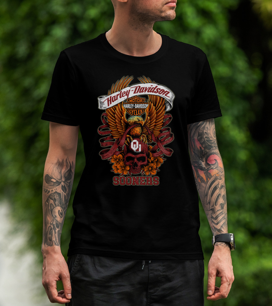 Harley Davidson Sooner Ou Skull Sooners T-Shirt