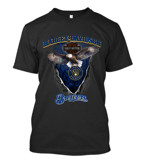 Harley Davidson Milwaukee Brewers Motor Cycles Brewers T-Shirt
