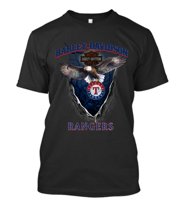 Harley Davidson Motor Cycles Texas Rangers T-Shirt
