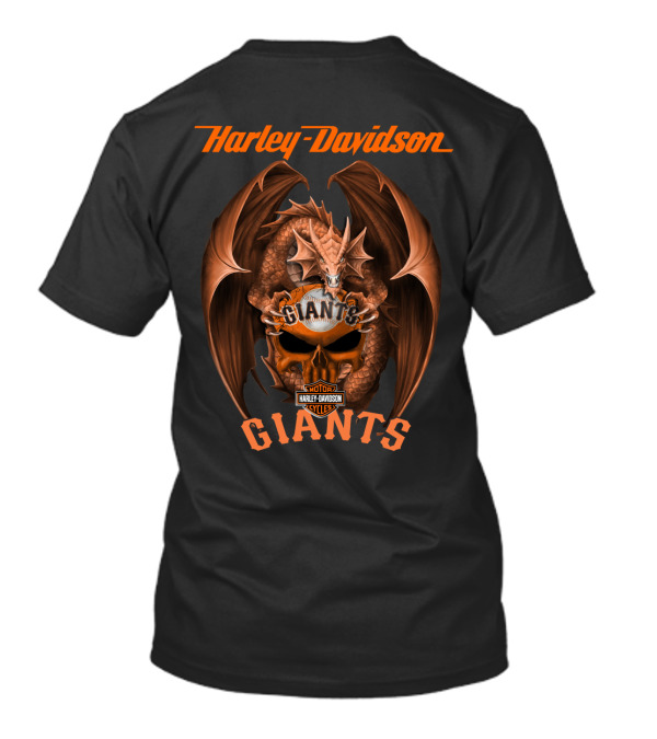 Harley Davidson San Francisco Giants Dragon Motor Cycles T-Shirt