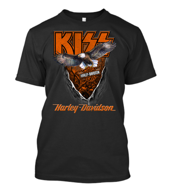 Kiss Harley Davidson Motorcycles Bald Eagle T-Shirt