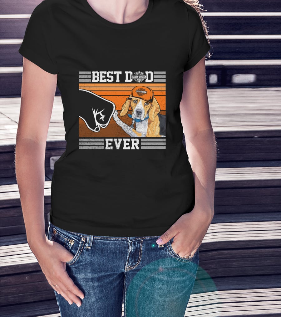 Best Dog Dad Ever Motor Harley Davidson Cycles T-Shirt