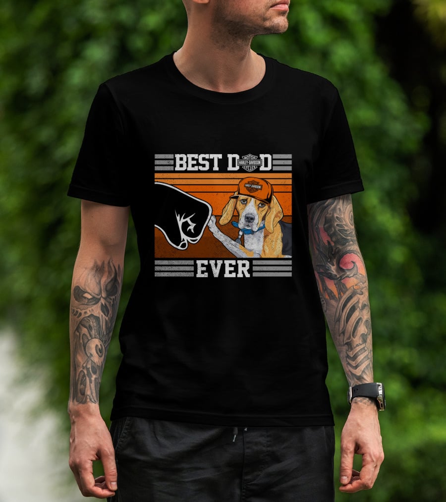 Best Dog Dad Ever Motor Harley Davidson Cycles T-Shirt