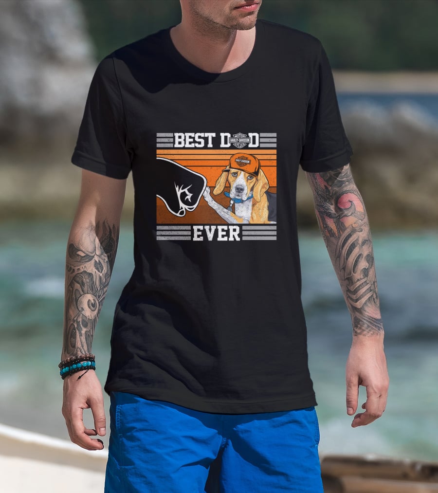 Best Dog Dad Ever Motor Harley Davidson Cycles T-Shirt