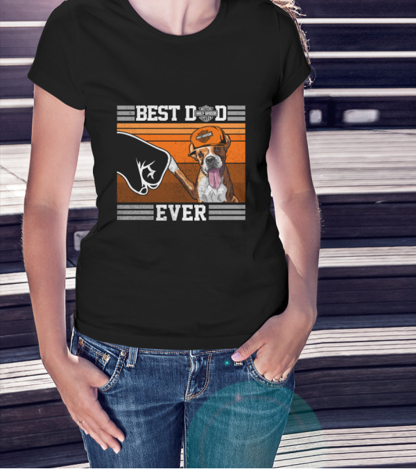Best Dad Ever Harley Davidson Boxer Motorcycles T-Shirt