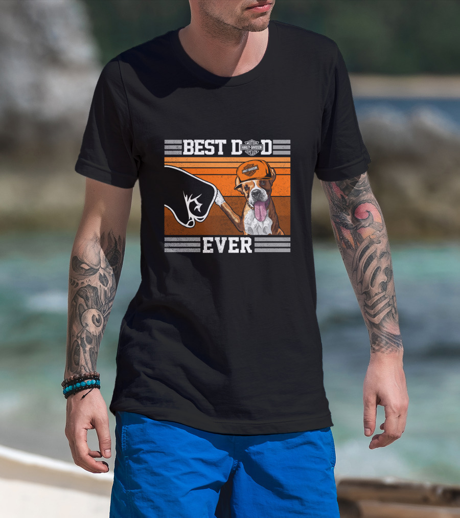 Best Dad Ever Harley Davidson Boxer Motorcycles T-Shirt