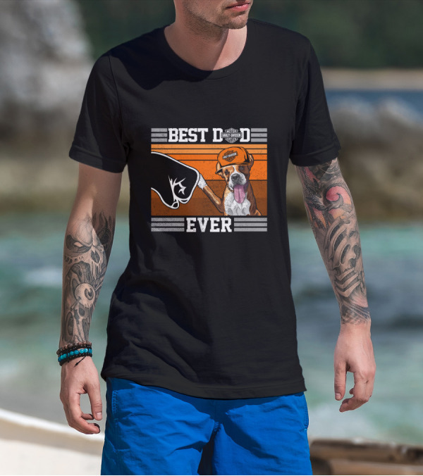 Best Dad Ever Harley Davidson Boxer Motorcycles T-Shirt