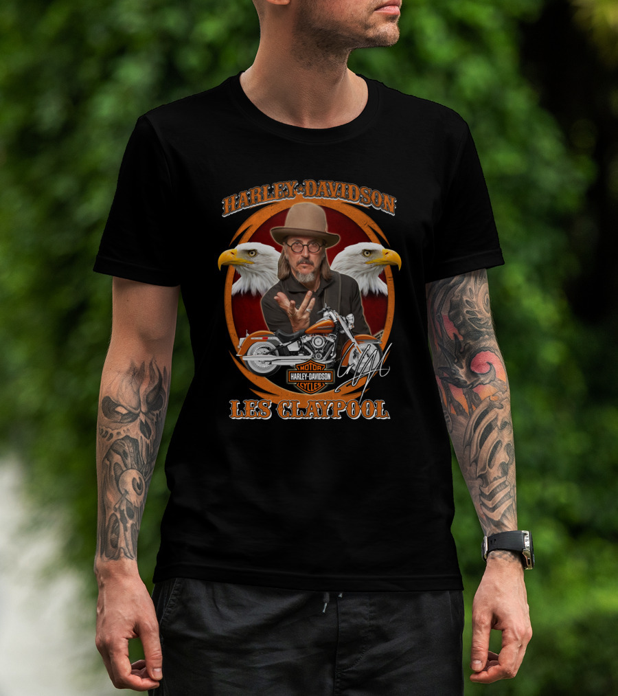 Harley Davidson Motor Cycles Les Claypool Eagles Motorcycle T-Shirt