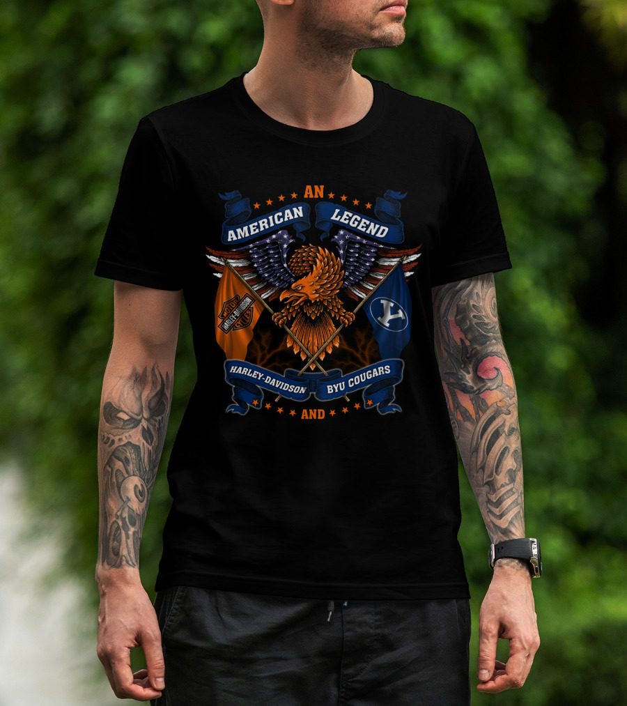 An American Legend Harley Davidson Byu Cougars T-Shirt