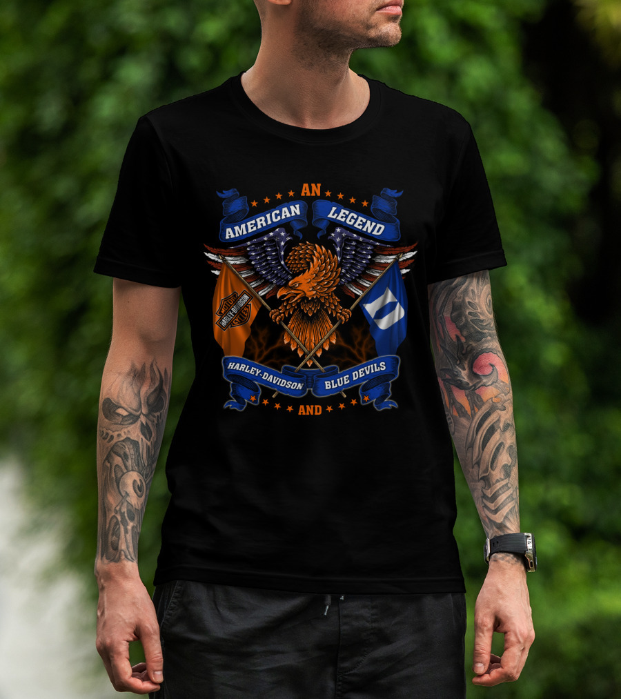 An American Legend Harley Davidson Blue Devils T-Shirt