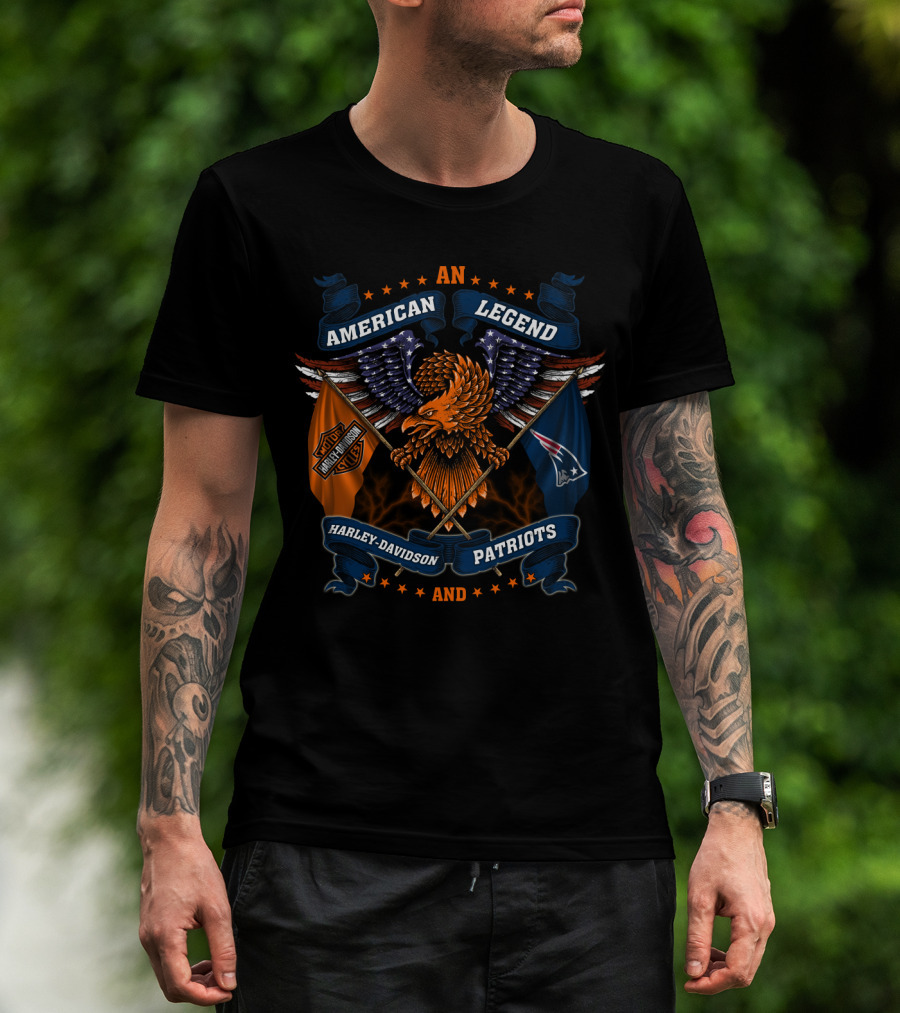 New England Patriots Nfl Harley Davidson An American Legend Patriots T-Shirt