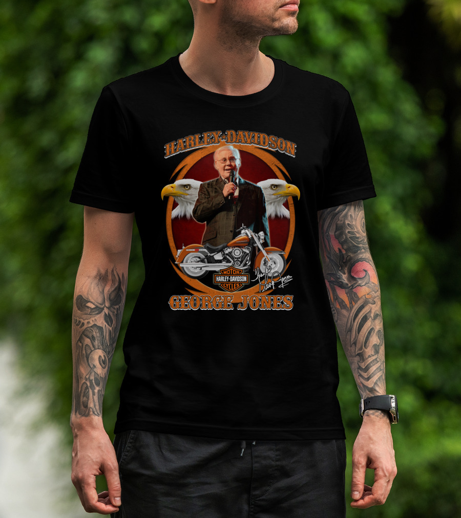 Harley Davidson Motor Cycles George Jones Eagle Motorcycle T-Shirt